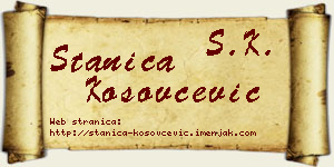 Stanica Kosovčević vizit kartica